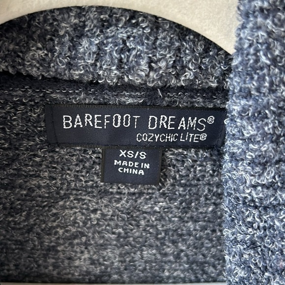 Barefoot Dreams CozyChic Lite Circle Open Front Cardigan Marled Blue XS Small - Picture 2 of 7